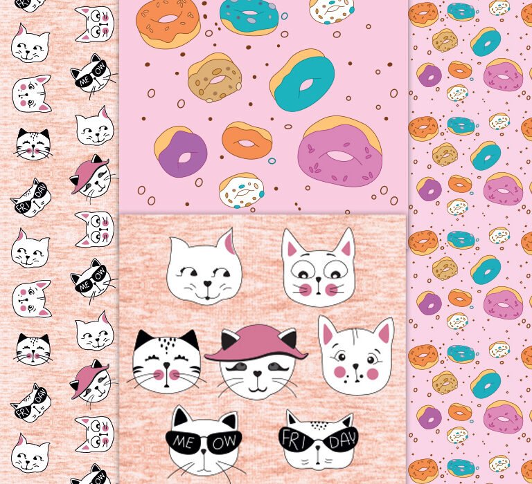 Ilustración - Donuts - Gatitos